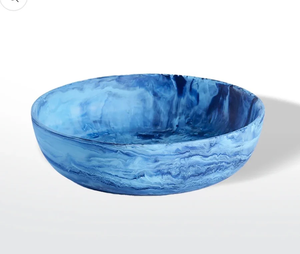 Frutero de Resina Ecológico de Lujo, Diseño Clásico Azul Marmoleado con Acabado Esmaltado, Ideal para Camping - Product Image 1