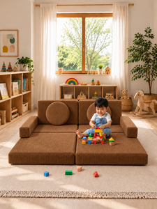 Sofá Modular Marrón Moderno para Niños de Emerald Sofa, Sofá de Juego para Apartamento, Tela Premium Personalizada, Muebles Ecológicos Aptos para Niños - Product Image 6