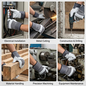 Gants de sécurité robustes en cuir de mouton grainé, 11 oz, résistants à l'abrasion, pour la construction et le jardinage, doux – Offre Spéciale - Product Image 4