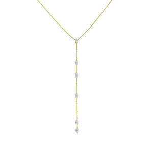 Collar Lariat de Oro Amarillo con Diamantes Cultivados en Laboratorio - Product Image 1