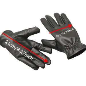 Gants courts en cuir véritable légers pour hommes, respirants et durables, pour le travail quotidien, les activités de plein air et la conduite - Product Image 2