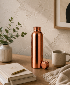 <b>Copper</b> <b>Bottle</b> 950ml Plain Polish Pure <b>Copper</b> Water <b>Bottle</b> Wholesale Supplier India - Product Image 1