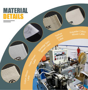 Etiquetas de ropa tejidas de poliéster y algodón impresas, etiquetas de satén para prendas, rollos de etiquetas para zapatos, etiquetas de fábrica para pacas, etiquetas personalizadas de moda privada. - Product Image 1