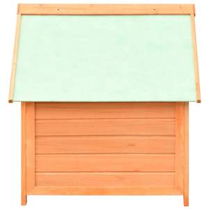 บ้านสุนัขไม้สนและไม้เฟอร์ขนาดกลาง สีน้ำตาลและสีเขียว เฟอร์นิเจอร์สำหรับสัตว์เลี้ยง - Product Image 4