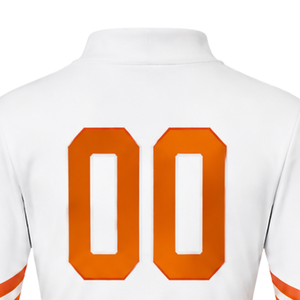 Ensemble uniforme de cheerleading sublimé orange et blanc à manches longues avec jupe plissée pour l'entraînement et la performance des équipes sportives - Product Image 4