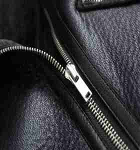 Men's <b>Black</b> Canvas Sherpa PU Moto <b>Jacket</b> Stand Collar Zipper Closure Slim Fit Solid Color Regular Sleeve Winter Motorcycle - Product Image 3