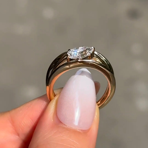 Trending 2 Carat Lab-Grown Pear Cut <b>Diamond</b> <b>Ring</b> 14K white Gold Classic Engagement Wedding Jewelry original - Product Image 2