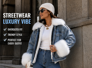 Women Denim Fur <b>Jacket</b> – Winter Streetwear Coat | Warm <b>Fleece</b> <b>Lining</b> | Custom Logo | Boutique Clothing Supplier - Product Image 3