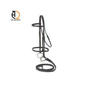 Harnais de cheval en cuir durable de haute qualité avec une bande de neoprene rembourrée douce pour le nez et le cou - Product Image 6