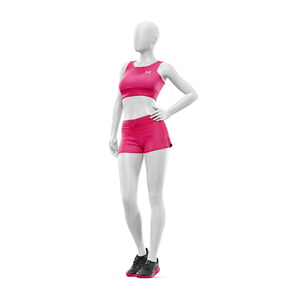 Custom Women's Sports Yoga Set Personalized High Elastic Waist Letter Pattern Shorts 2-Piece Breathable Nylon Spandex Crop Top - Product Image 1