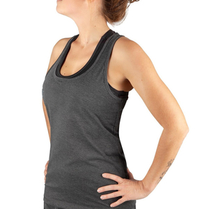 Custom Logo Women’s Racerback Tank <b>Top</b>, Heather Gym Yoga Sleeveless Shirt, Private Label Athletic Workout Vest, OEM Wholesale - Product Image 2