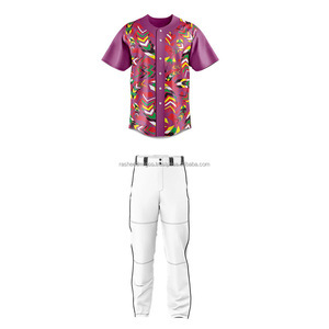 Costume de club de sublimation de baseball Uniforme de baseball à manches longues de haute qualité pour hommes Ensembles uniformes de baseball respirants - Product Image 5