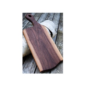 Tabla de cortar de madera natural rústica hecha a mano, tabla de picar sólida, tabla de servir para cocina con asa para preparación y servir alimentos - Product Image 6