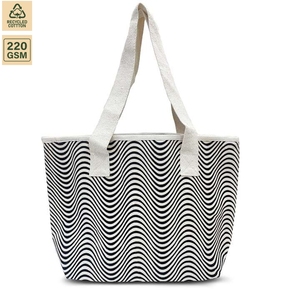 Sac de plage en toile de coton laminée de 8 onces, sac de voyage de plage 55x35x17 cm, logo personnalisé, vente en gros, OEM, marque privée, modèle SNK173 - Product Image 2