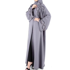 Customized Color Modest Womens Muslim Abaya <b>Dress</b> 100% Silk Chiffon Eco-Friendly Anti-Wrinkle <b>Long</b> Sleeve Maxi Length Wholesale - Product Image 3