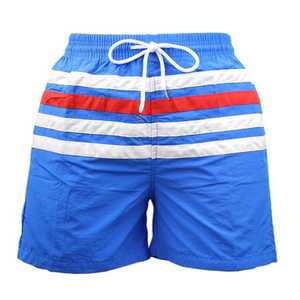 Shorts de bain rayés pour hommes à séchage rapide avec cordon de serrage, décontractés, taille mi-haute, en polyester tricoté, rouge, bleu marine, gris, blanc - Product Image 5