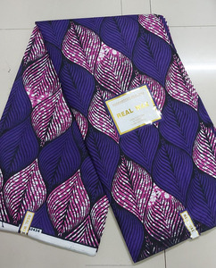 Purple Pink African Wax Print Ankara Fabric Leaf Pattern Textile for Women Dresses Fashion Sewing - Product Image 4
