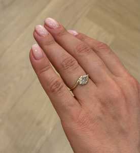 Modern 1.00CT VS1 Marquise Cut Diamond Crossover Band Ring Lab Grown 14K Solid Gold Fine Engagement Surprise <b>Her</b> - Product Image 5