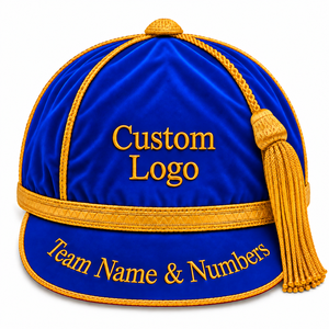 Gorra de terciopelo personalizada de alta calidad con ribete trenzado y bordado 3D para presentaciones deportivas, transpirable y unisex. - Product Image 5