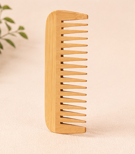 Premium Modern Handmade Bamboo <b>Wide</b> Tooth Natural Wooden Detangling Eco-Friendly Sustainable Folk Art Hair <b>Comb</b> Grooming Tool - Product Image 1