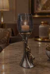 Nouveau design de sculpture léopard moderne, ensemble de porte-bougies en métal durable pour bougies chauffe-plat en verre, pour présentation sur table - Product Image 3