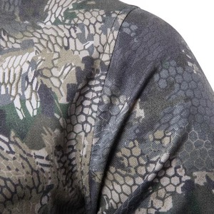 Men's Camouflage Print Bomber <b>Jacket</b> Regular Fit Zipper Closure Casual Autumn Wear Polyester Material Turn-down Collar - Product Image 2