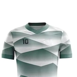 Maillot de football personnalisable en maille/mélange polyester respirant à séchage rapide, impression numérique, emplacements pour logo personnalisé, unisexe, manches courtes, été - Product Image 4