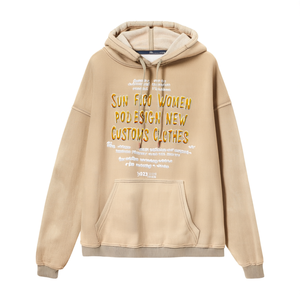 Sudadera con Capucha Vintage de Punto para Mujer, Diseño 2023, Lavado Ácido, Bordado Desgastado, Estilo Descolorido por el Sol, Nuevo Diseño - Product Image 3