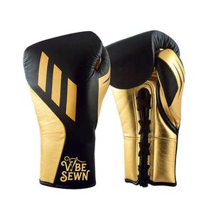 Guantes de Boxeo Metálicos Dorados con Cordones y Logotipo Personalizado OEM - Equipo de Combate Profesional, Logotipo Personalizado y Fabricación al por Mayor - Product Image 2