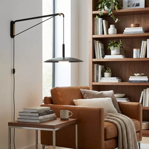 Lámpara de Pared Moderna con Pantalla de Cúpula, Estilo Mid-Century, Brazo Articulado, Luz Larga Blanca para Lectura Junto a la Cama, para Dormitorio o Comedor - Product Image 2