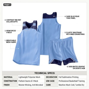 Ensemble d'uniformes de basketball personnalisés pour adultes, maillot et short de basketball respirants pour hommes |   Uniforme d'équipe imprimé par sublimation - Product Image 4
