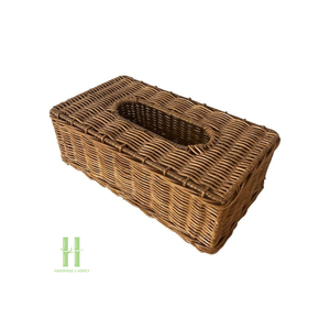 TOP SELLING Eco-Friendly Handmade <b>Wicker</b> Hand Woven <b>Storage</b> Box Lid Tissue Box Organizer Modern Natural <b>Basket</b> Home Decor - Product Image 3