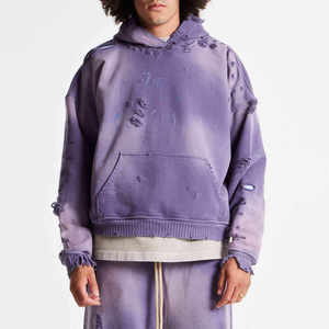 Sweat-shirt à capuche vintage pour homme, lavé, surdimensionné, en coton/polaire, style streetwear, pour l'automne - Product Image 1