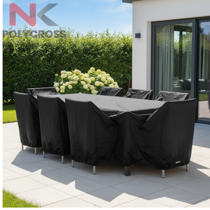 Housse de table d'extérieur enduite de PVC, protection contre le vent, housse de protection pour meubles, housse de table haute densité, résistante aux intempéries, housse de protection pour meubles de patio - Product Image 2