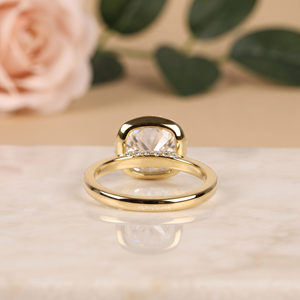 Luxury Gold Oval Cut <b>Ring</b> with Big Oval Center Stone, Open Bezel Setting and Polished Band Fine Jewelry Statement Cocktail <b>Rings</b> - Product Image 2