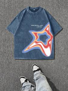 T-shirts d'été personnalisés avec impression 3D en relief, impression numérique DTG DTF, coupe ample, séchage rapide, écologiques, 300 g/m², effet délavé vintage pour hommes - Product Image 3