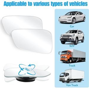 Specchietto Laterale Convesso Senza Cornice in Vetro HD per Punti Ciechi - Accessori Auto - Product Image 2