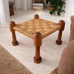 Handcrafted Traditional Modern Space-Saving <b>Wood</b> Foot <b>Stool</b> & Ottoman for Living Room Home Furniture - Product Image 2