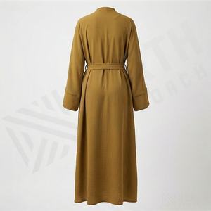 Robe Abaya de luxe pour femmes musulmanes, en polyester léger perlé, à manches classiques, silhouette robe de bal, écologique, service OEM ODM - Product Image 2