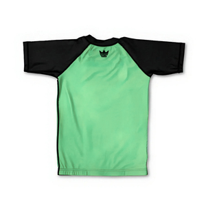 Saqibandco Green <b>Black</b> Raglan MMA Rash Guard Quick Dry Polyester Unisex Adult Regular Fit Shirts Mixed Martial Arts Wear - Product Image 2