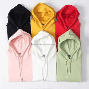 Vente en gros Pull-over Impression Velours de coton Sweat à capuche unisexe uni épais Logo personnalisé vierge Sweatshirts à capuche pour hommes - Product Image 4