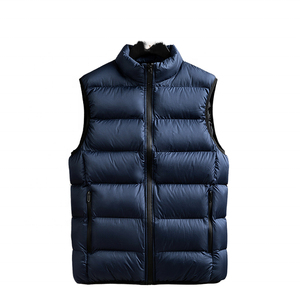<b>Men's</b> <b>Black</b> Puffer <b>Vest</b> Stand Collar Zipper Closure Windproof Breathable Quick Dry Winter Casual Solid Color - Product Image 6