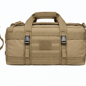 Tactical Camouflage Duffel <b>Bag</b> with <b>MOLLE</b> Webbing Arcuate Shoulder Straps Waterproof Below 21 Litre Capacity for Outdoor Use - Product Image 1