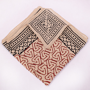 Foulard carré en coton premium écologique, style Bagaru, imprimé à la main, bandana unisexe respirant, à nouer autour du cou ou sur la tête - Product Image 2