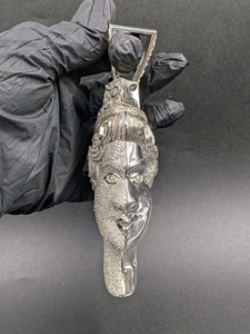 Moissanite Men's <b>Queen</b> Elizabeth Ice Pendant Hip Hop Charm Pendant Rhodium Plated Sterling Silver Jewelry <b>Gift</b> - Product Image 2