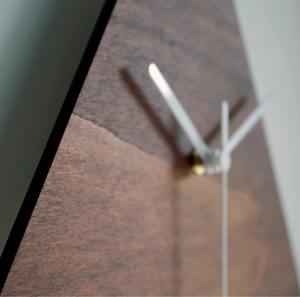 Reloj de Pared Moderno de Madera de Nogal Oscuro de 12 Pulgadas, Diseño Geométrico Redondo Minimalista, de Una Sola Cara, Regalo de Boda - Product Image 2