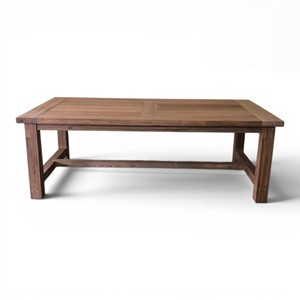 Recycled Teak <b>Wood</b> Rectangular Outdoor <b>Dining</b> <b>Table</b> <b>Rustic</b> Farmhouse Garden Patio <b>Dining</b> Furniture Handmade Natural Wooden <b>Table</b> - Product Image 2