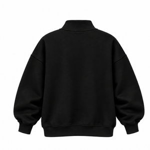 Sudadera Negra Oversize con Cuello Alto, Unisex, de Tejido Grueso, Manga Larga, Estilo Casual Urbano, Ajuste Holgado, Estampado Personalizado, Invierno - Product Image 2