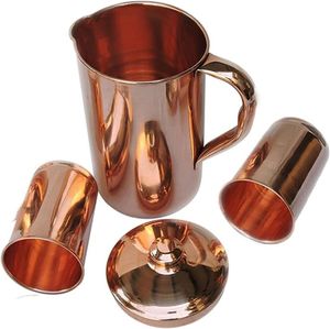Jarra de Cobre Puro de Última Generación, Diseño Rústico Moderno, Recipiente de Cobre Martillado, Juego de Jarra y Vaso para Cocina, Venta al por Mayor - Product Image 2