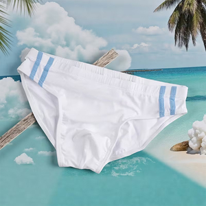 100% Polyester Customized <b>Men's</b> Swimming <b>Shorts</b> <b>White</b> Color Moisture Wicking Summer Wear Adult's Swimming Underwear <b>Shorts</b> - Product Image 5